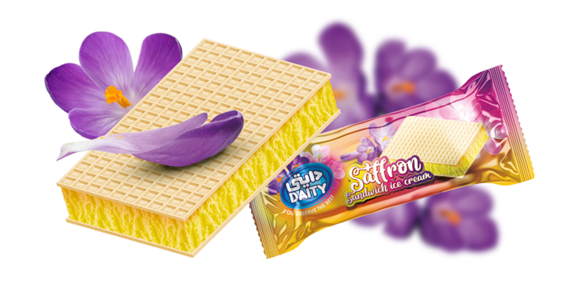 Saffron wafer ice cream